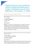 Florida 2-15 Insurance License Actual Exam 2026&sol;2027&colon; Questions and Verified Answers &vert; Graded A&plus; with Detailed Answers for Life & Health Success &ndash; Pass Guaranteed - A&plus; Graded
