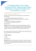 CCEA Business Studies A2 Unit 1 Practice Examination 2026&sol;2027&colon; Making Strategic Decisions &vert; Comprehensive Assessment with Verified Answers &ndash; Pass Guaranteed - A&plus; Graded