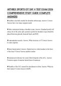ARTHREX SPORTS IOT DAY 4 TEST EXAM 2026 COMPREHENSIVE STUDY GUIDE COMPLETE ANSWERS