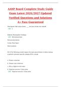 AANP Board Complete Study Guide  Exam Latest 2026&sol;2027 Updated  Verified Questions and Solutions  A&plus; Pass Guaranteed 