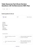 Water Resources Test 1&sol;Exam Revision Questions with Verified Answers 100&percnt; Pass