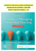 Test Bank For Yoder-Wise&rsquo;s Leading And Managing In  Canadian Nursing&comma; 2nd Edition&comma; 2027-2028 Patricia S&period; Yoder-Wise&comma;Chapters 1 &ndash; 32