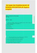 TEST BANK FOR PHARMACOLOGY OF NURSING 8TH EDITION all chapters complete&lowbar;compressed&period;pdf
