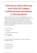 AANP Practice Study Guide Exam  Latest 2026&sol;2027 Updated  Verified Questions and Solutions  A&plus; Pass Guaranteed