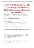 AANP FNP Certification Study Guide  Exam Latest 2026&sol;2027 Updated  Verified Questions and Solutions A&plus;  Pass Guaranteed 