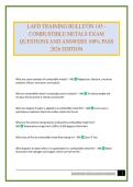 LAFD TRAINING BULLETIN 145 - COMBUSTIBLE METALS EXAM QUESTIONS AND ANSWERS 100&percnt; PASS 2026 EDITION