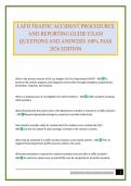LAFD TRAFFIC ACCIDENT PROCEDURES AND REPORTING GUIDE EXAM QUESTIONS AND ANSWERS 100&percnt; PASS 2026 EDITION