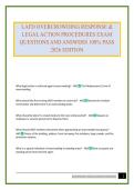 LAFD OVERCROWDING RESPONSE & LEGAL ACTION PROCEDURES EXAM QUESTIONS AND ANSWERS 100&percnt; PASS 2026 EDITION