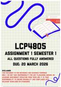 LCP4805 Assignment 1 Semester 1 Memo &vert; Due 20 March 2026