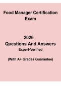 Food Manager Certification &vert; Study Guide and Exam PDF