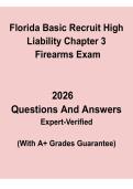 Florida Basic Recruit High Liability &ndash; Chapter 3 Firearms &vert; Study Guide PDF