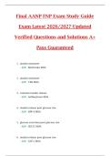 Final AANP FNP Exam Study Guide  Exam Latest 2026&sol;2027 Updated  Verified Questions and Solutions A&plus;  Pass Guaranteed