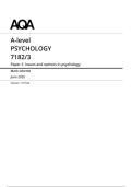 AQA A-level PSYCHOLOGY Paper 3 JUNE 2025 MARK SCHEME&colon;  Issues and options in psychology 