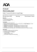 AQA A-level PSYCHOLOGY Paper 3 JUNE 2025 QUESTION PAPER AND MARK SCHEME