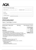 AQA A-level PSYCHOLOGY Paper 2 JUNE 2025 QUESTION PAPER AND MARK SCHEME