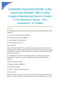 CERTIFIED PARAOPTOMETRIC &lpar;CPO&rpar; Actual Exam 2026&sol;2027&colon; 100&percnt; Verified Complete Questions and Answers &vert; Graded A&plus; for Optometric Success &ndash; Pass Guaranteed - A&plus; Graded