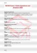 NU185 Exam 3 Galen Questions and Answers 2026