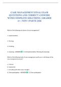 CASE MANAGEMENT FINAL EXAM QUESTIONS AND CORRECT ANSWERS WITH COMPLETE SOLUTIONS &vert; GRADED A&plus; &vert; NEW UPADTE 2026