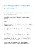ACSA NCSO Exam Prep Questions With Correct Answers 