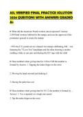 ASL VERIFIED FINAL PRACTICE SOLUTION 2026 QUESTIONS WITH ANSWERS GRADED A&plus;