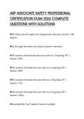 ASP ASSOCIATE SAFETY PROFESSIONAL CERTIFICATION EXAM 2026 COMPLETE QUESTIONS WITH SOLUTIONS