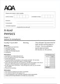 AQA A-level PHYSICS Paper 3BA JUNE 2025 QUESTION PAPER AND MARK SCHEME