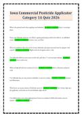 Iowa Commercial Pesticide Applicator Category 1A Quiz 2026