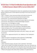 SCCJA Class 3A Final Certification Exam &ndash; Questions with Verified Answers Rated 100&percnt; Correct 2026&sol;2027 &ndash; South Carolina Criminal Justice Academy