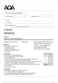 AQA A-level PHYSICS Paper 3BB JUNE 2025 QUESTION PAPER AND MARK SCHEME