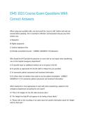 EMS 1021 Course Exam Questions With Correct Answers 