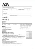 AQA A-level PHYSICS Paper 3A JUNE 2025 QUESTION PAPER AND MARK SCHEME