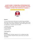 AANP FAMILY NURSE PRACTITIONER &lpar;FNP&rpar;  CERTIFICATION PRACTICE EXAM QUESTIONS AND 100&percnt;  VERIFIED ANSWERS WITH RATIONALES GRADED A&plus;