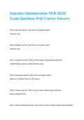 Injection Administration NUR 1023C Exam Questions With Correct Answers