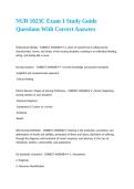 NUR 1023C Exam 1 Study Guide Questions With Correct Answers 