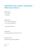 NUR 1023C Exam 1 &lpar;Mod 1&comma; 2&rpar; Questions With Correct Answers