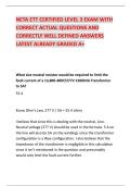 NETA ETT CERTIFIED LEVEL 3 EXAM WITH CORRECT ACTUAL QUESTIONS AND CORRECTLY WELL DEFINED ANSWERS LATEST ALREADY GRADED A&plus;