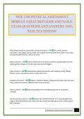 NUR 2180 PHYSICAL ASSESSMENT MODULE 4 QUIZ SKIN HAIR AND NAILS&period; EXAM QUESTIONS AND ANSWERS 100&percnt; PASS 2026 EDITION
