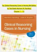 For Clinical Reasoning Cases in Nursing 8th Edition  by Test Banks Mariann M&period; Harding&semi;  Chapter 1 - 15