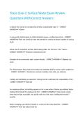 Texas Class C Surface Water Exam Review Questions With Correct Answers&period;