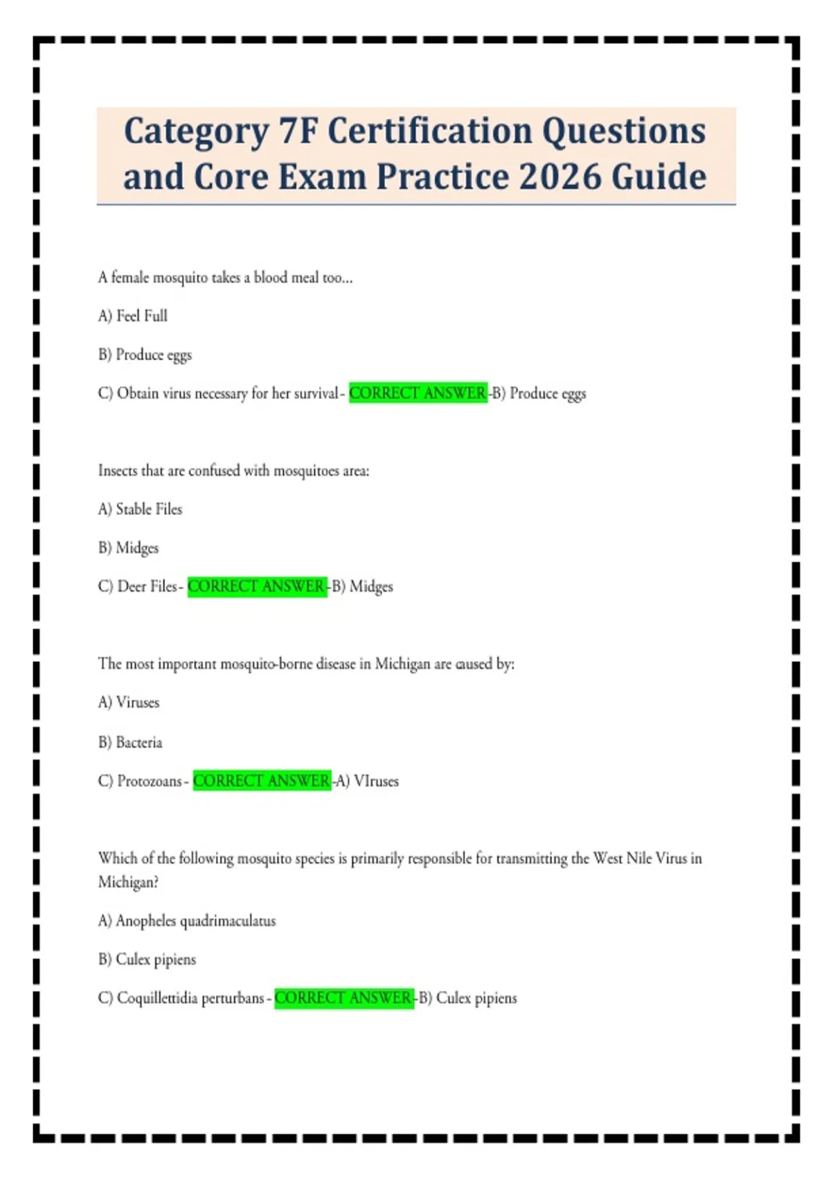 Category 7F Certification Questions and Core Exam Practice 2026 Guide ...