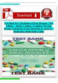 Test Bank for Calculation of Drug Dosages&comma; 12th Edition &ndash; Sheila J&period; Ogden &vert; Complete Nursing Dosage Calculation Exam Questions & Answers &vert; Medication Math Study Guide
