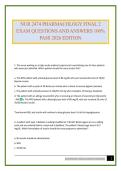 NUR 2474 PHARMACOLOGY FINAL 2 EXAM QUESTIONS AND ANSWERS 100&percnt; PASS 2026 EDITION
