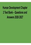 Human Development Chapter 2 Test Bank 2026&sol; 2027 Questions and Answers with solution Exam Prep