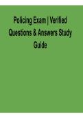 Policing Exam 2025&sol; 2026 &ndash; Verified Questions & Answers Study Guide with solution Exam Prep