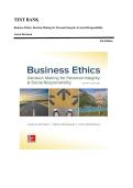 Business Ethics&colon; Decision Making for Personal Integrity & Social Responsibility 4th Edition by Laura Hartman Test Bank &vert;ISBN&colon; 9781259417856&vert; Guide A&plus;