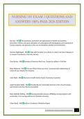 NURSING 101 EXAM 1 QUESTIONS AND ANSWERS 100&percnt; PASS 2026 EDITION
