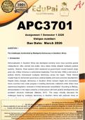 APC3701 Assignment 1 &lpar;COMPLETE ANSWERS&rpar; Semester 1 2026 - DUE March 2026
