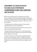 ASSIGNMENT 10&period;2 SHADOW HEALTHFOCUSED EXAM HYPERTENSION COMPREHENSIVE SCRIPT 2026 QUESTIONS AND SOLUTION