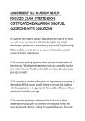 ASSIGNMENT 10&period;2 SHADOW HEALTHFOCUSED EXAM HYPERTENSION CERTIFICATION EVALUATION 2026 FULL QUESTIONS WITH SOLUTIONS