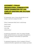 ASSIGNMENT 1 COM4807 ORGANISATIONAL COMMUNICATION THEORY EXAMINATION TEST 2026 COMPLETE QUESTIONS AND SOLUTIONS GRADED A&plus;